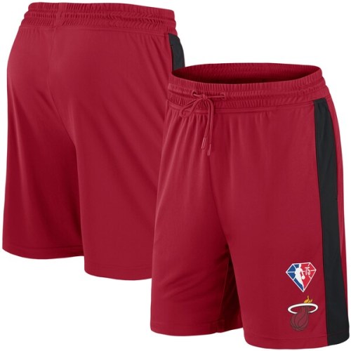 Miami Heat Fanatics Branded 75th Anniversary Downtown Performance Practice Shorts - Red