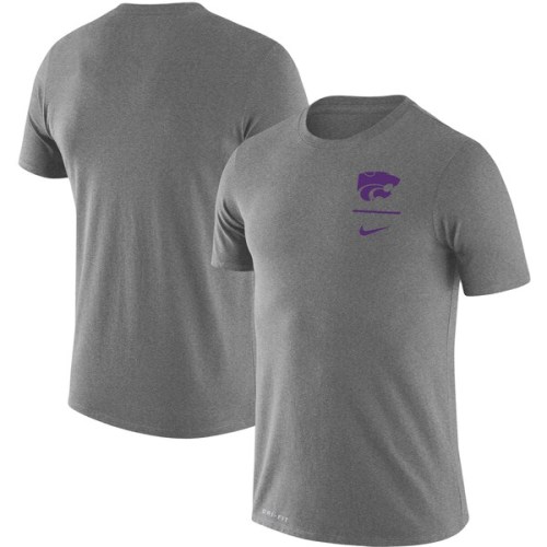 Kansas State Wildcats Nike Logo Stack Legend Performance T-Shirt - Heathered Gray