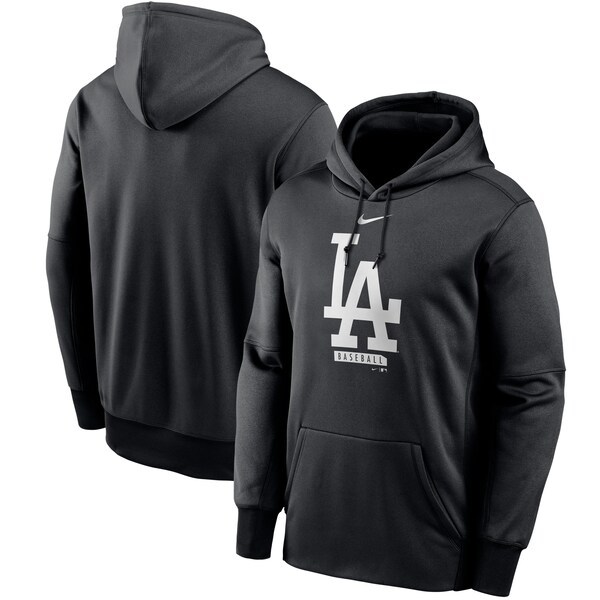 Los Angeles Dodgers Nike Logo Therma Performance Pullover Hoodie - Black