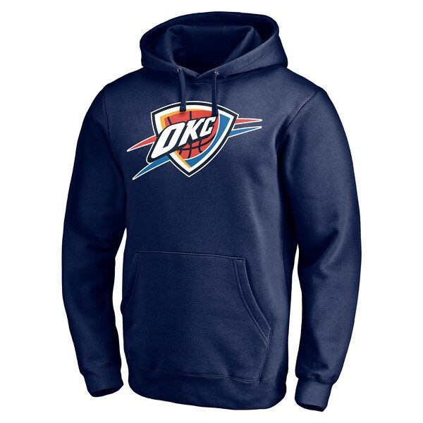 Oklahoma City Thunder Fanatics Branded Playmaker Personalized Name & Number Pullover Hoodie - Navy
