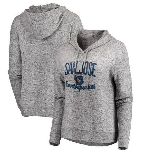 San Jose Earthquakes Fanatics Branded Women's Cozy Collection Steadfast Fleece Tri-Blend Pullover Hoodie - Heathered Gray