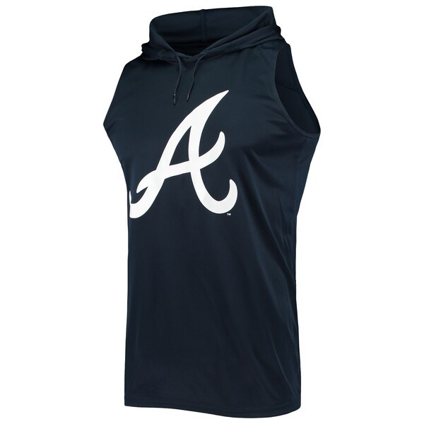 Atlanta Braves Stitches Sleeveless Pullover Hoodie - Navy