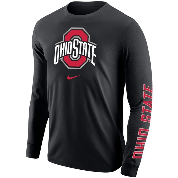 Ohio State Buckeyes Nike Team Lockup 2-Hit Long Sleeve T-Shirt - Black