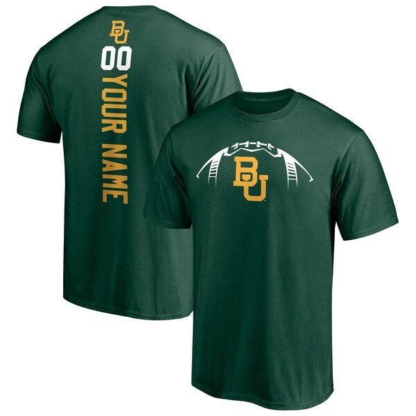 Baylor Bears Fanatics Branded Playmaker Football Personalized Name & Number T-Shirt - Green
