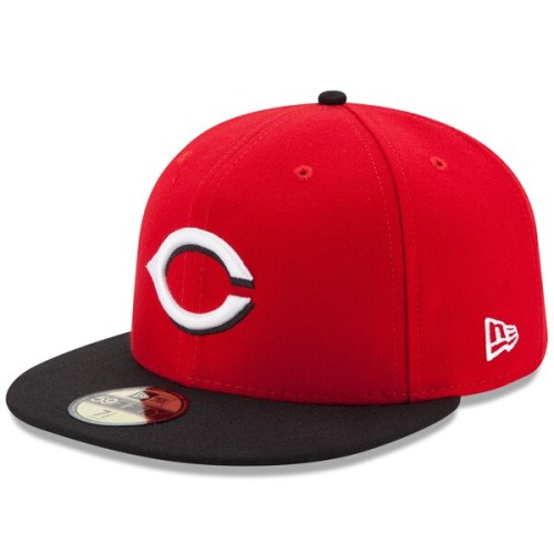 Cincinnati Reds New Era Road Authentic Collection On-Field 59FIFTY Fitted Hat - Red/Black