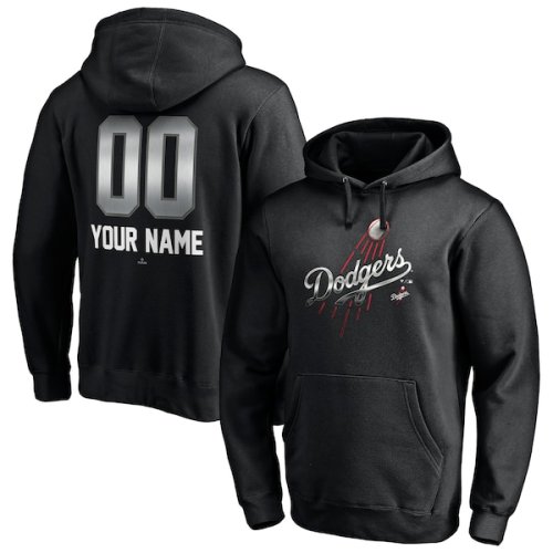 Los Angeles Dodgers Fanatics Branded Personalized Any Name & Number Midnight Mascot Pullover Hoodie - Black