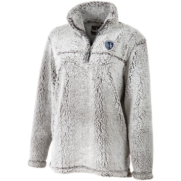 Sporting Kansas City Women's Sherpa Quarter-Zip Pullover Jacket - Gray