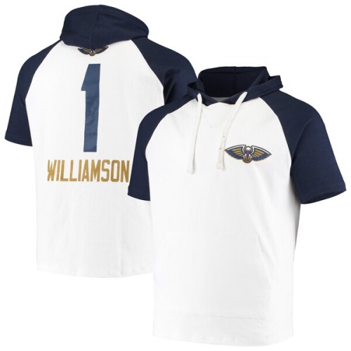 Zion Williamson New Orleans Pelicans Player Raglan Pullover Hoodie - White/Navy