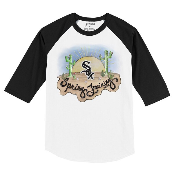 Chicago White Sox Tiny Turnip Infant 2022 Spring Training 3/4 Sleeve Raglan T-Shirt - White/Black