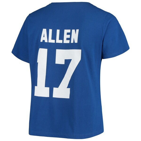 Josh Allen Buffalo Bills Fanatics Branded Women's Plus Size Name & Number V-Neck T-Shirt - Royal