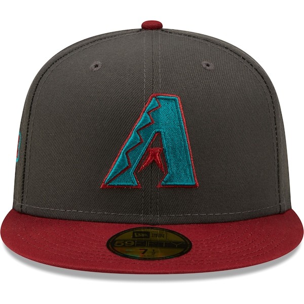 Arizona Diamondbacks New Era 2001 World Series 20th Anniversary Titlewave 59FIFTY Fitted Hat - Graphite/Cardinal