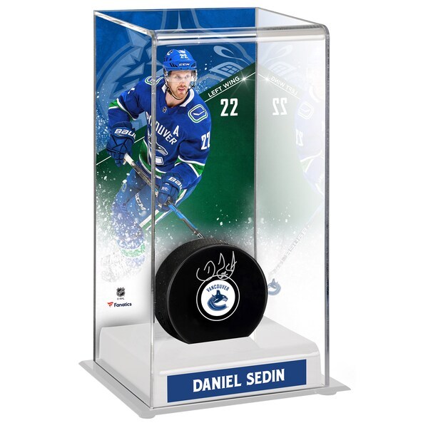 Daniel Sedin Vancouver Canucks Fanatics Authentic Autographed Puck with Deluxe Tall Hockey Puck Case