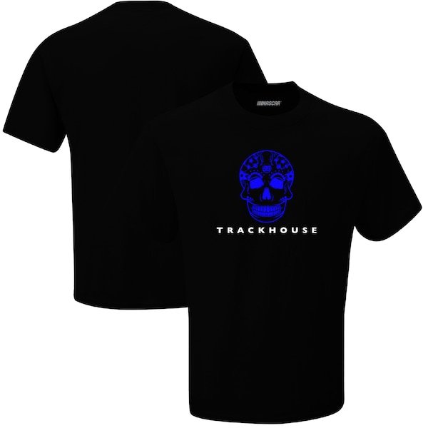 TRACKHOUSE RACING Checkered Flag Skull Graphic T-Shirt - Black