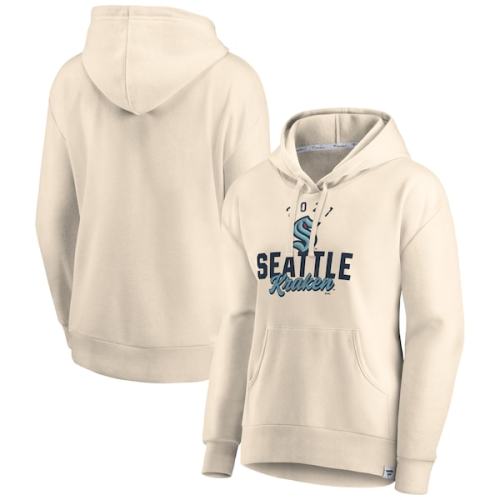 Seattle Kraken Fanatics Branded Women's Carry the Puck Pullover Hoodie Sweatshirt - Oatmeal