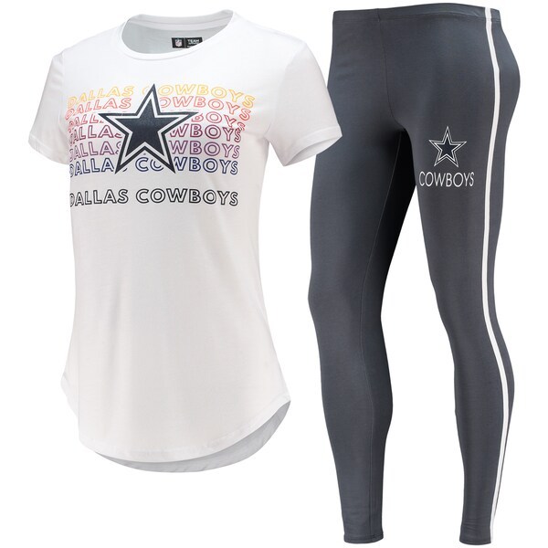 Dallas Cowboys Concepts Sport Women's Sonata T-Shirt & Leggings Set - White/Charcoal