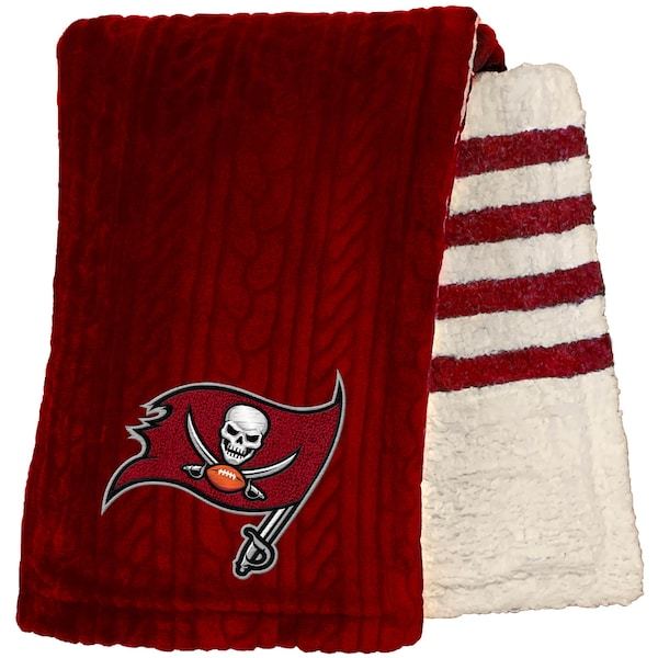 Tampa Bay Buccaneers 60'' x 70'' Cable Knit Sherpa Stripe Plush Blanket