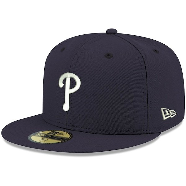 Philadelphia Phillies New Era Logo White 59FIFTY Fitted Hat - Navy