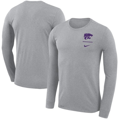 Kansas State Wildcats Nike Logo Stack Legend Performance Long Sleeve T-Shirt - Gray