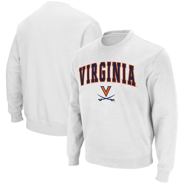 Virginia Cavaliers Colosseum Team Arch & Logo Tackle Twill Pullover Sweatshirt - White