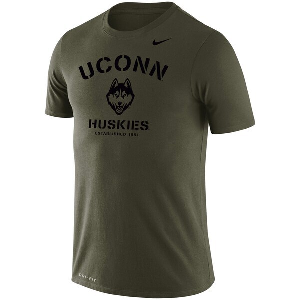 UConn Huskies Nike Stencil Arch Performance T-Shirt - Olive