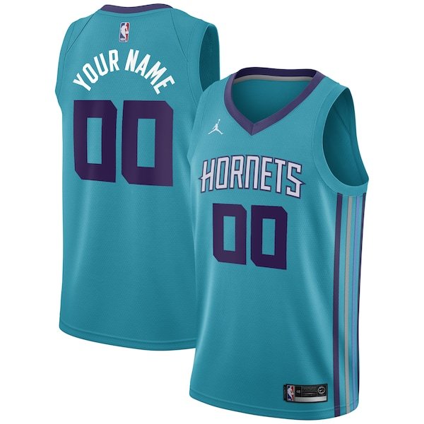Charlotte Hornets Jordan Brand Swingman Custom Jersey Teal - Icon Edition