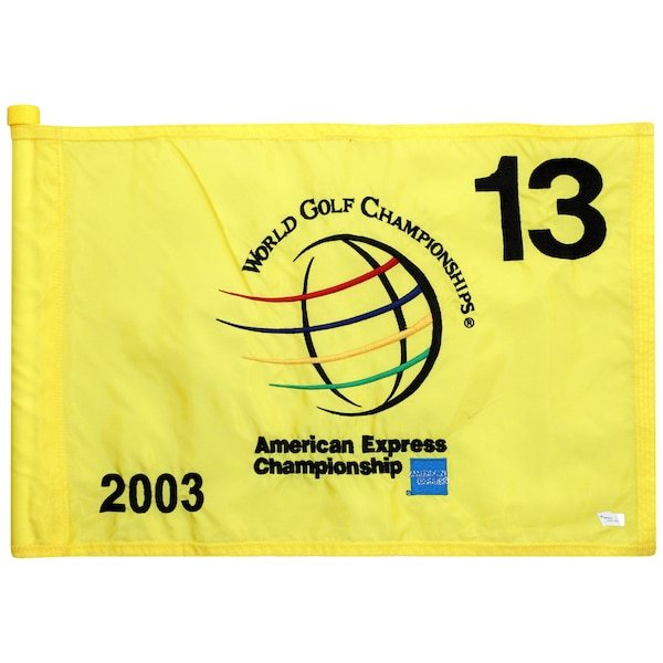 PGA TOUR Fanatics Authentic Event-Used #13 Yellow Pin Flag from The American Express Championship on October 2nd to 5th, 2003