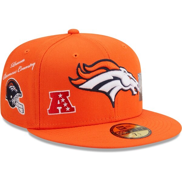 Denver Broncos New Era Team Local 59FIFTY Fitted Hat - Orange