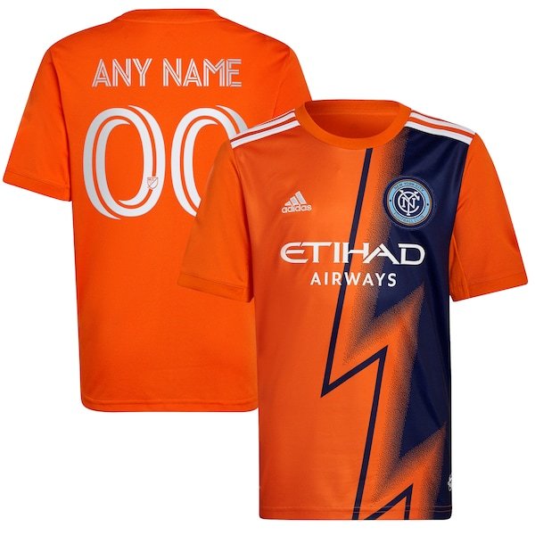 New York City FC adidas Youth 2022 The Volt Kit Replica Custom Jersey - Orange