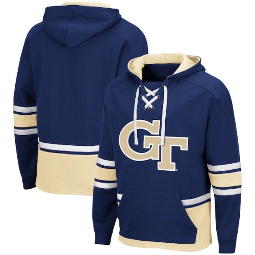 GA Tech Yellow Jackets Colosseum Lace Up 3.0 Pullover Hoodie - Navy