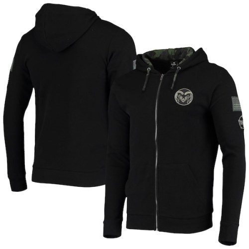 Colorado State Rams Colosseum OHT Military Appreciation Waffle Full-Zip Hoodie - Black