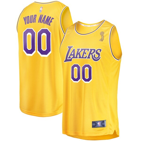 Los Angeles Lakers Fanatics Branded 2020 NBA Finals Champions Fast Break Replica Custom Jersey - Icon Edition - Gold