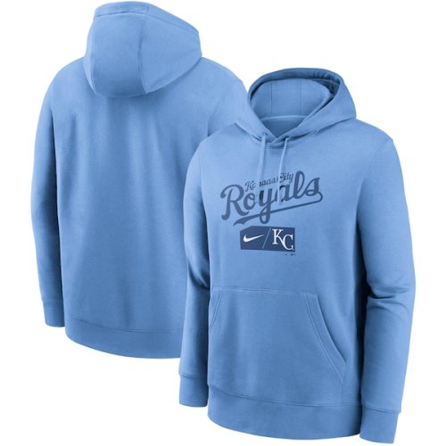 Kansas City Royals Nike Team Lettering Club Pullover Hoodie - Light Blue
