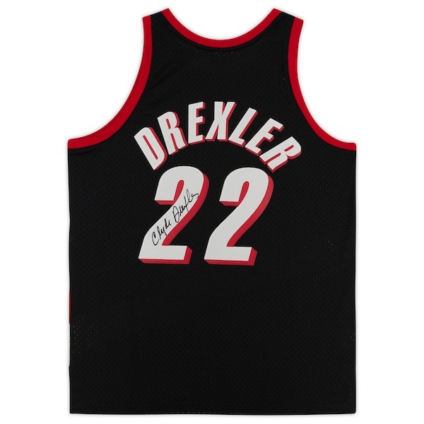 Clyde Drexler Portland Trail Blazers Fanatics Authentic Autographed Black Mitchell & Ness 1990-91 Replica Jersey