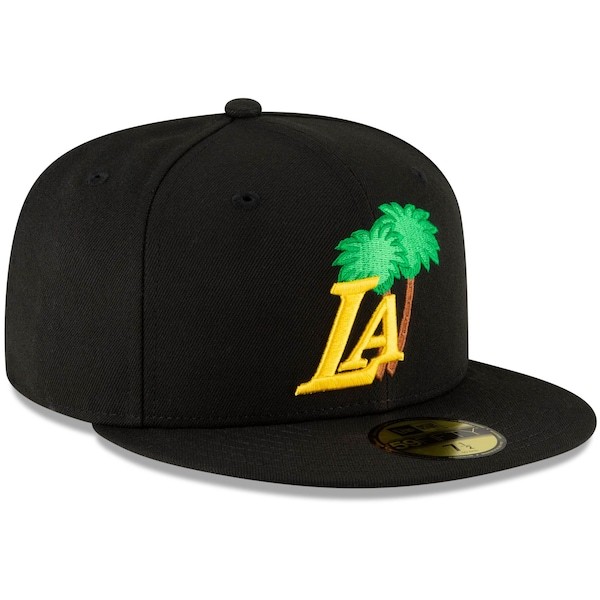 Los Angeles Lakers New Era Icon 59FIFTY Fitted Hat - Black