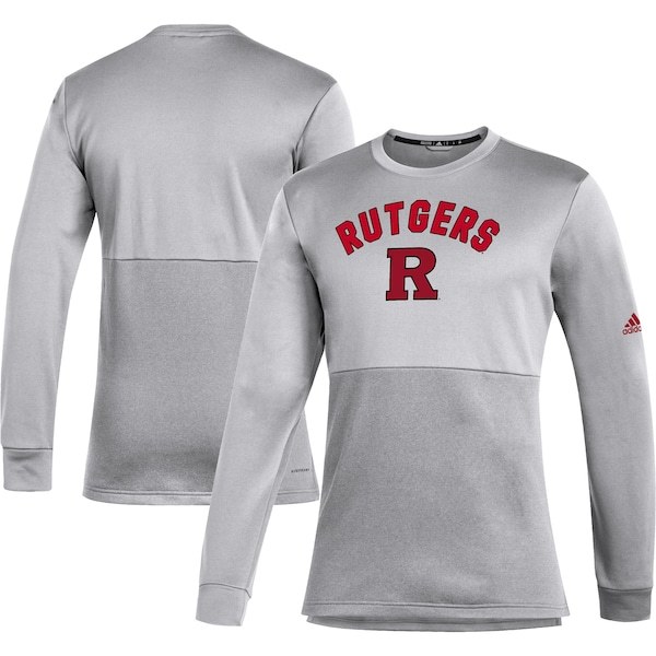 Rutgers Scarlet Knights adidas Letterman Team Issue AEROREADY Long Sleeve T-Shirt - Gray