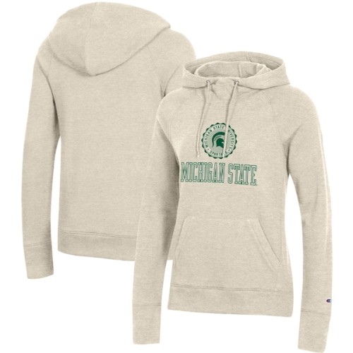 Michigan State Spartans Champion Women's College Seal Pullover Hoodie - Heathered Oatmeal