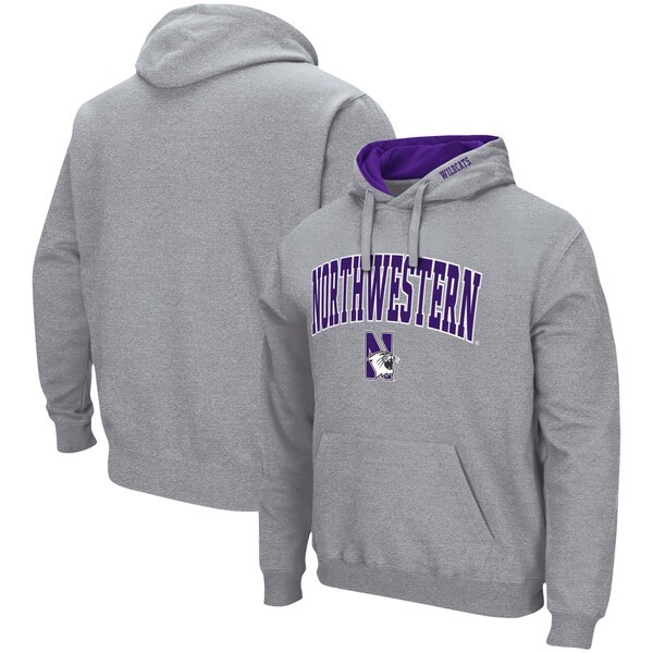Northwestern Wildcats Colosseum Arch & Logo 3.0 Pullover Hoodie - Heathered Gray