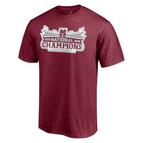 Mississippi State Bulldogs Fanatics Branded 2021 NCAA Men's Baseball College World Series Champions Catcher T-Shirt - Maroon