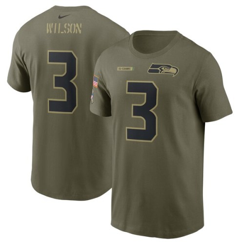Russell Wilson Seattle Seahawks Nike 2021 Salute To Service Name & Number T-Shirt - Camo