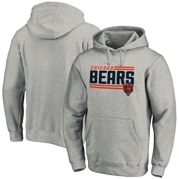 Chicago Bears Fanatics Branded Big & Tall On Side Stripe Logo Pullover Hoodie - Heathered Gray
