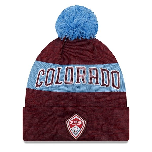 Colorado Rapids New Era Kick Off Cuffed Knit Hat with Pom - Burgundy