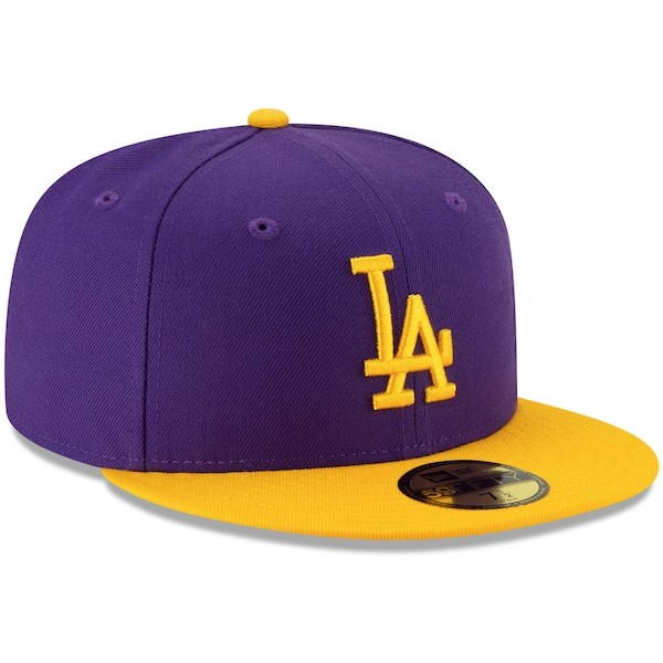 LA New Era Crossover 59FIFTY Hat - Purple/Gold