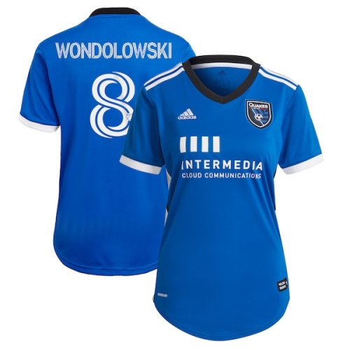 Chris Wondolowski San Jose Earthquakes adidas Women's 2021 Primary Replica Player Jersey - Blue