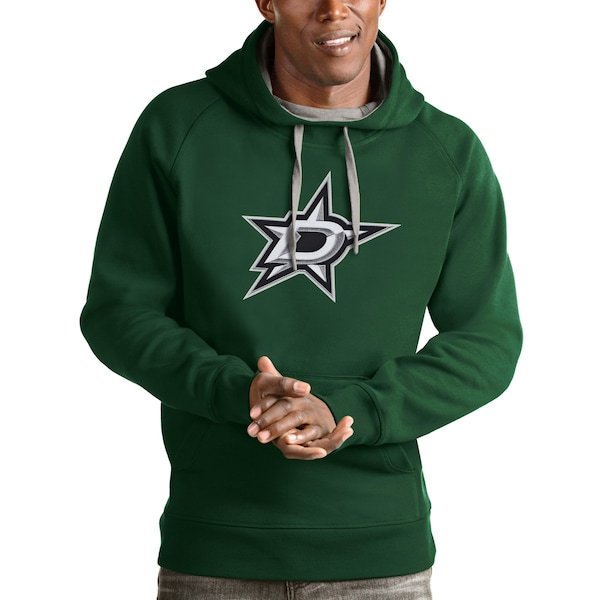 Dallas Stars Antigua Logo Victory Pullover Hoodie - Hunter Green