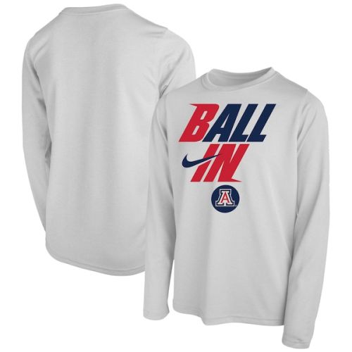 Arizona Wildcats Nike Youth Ball In Bench Long Sleeve T-Shirt - White