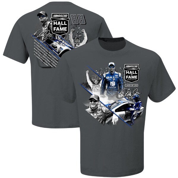 Dale Earnhardt Jr. JR Motorsports Official Team Apparel NASCAR Hall of Fame Class of 2021 Graphic 2-Spot T-Shirt - Charcoal