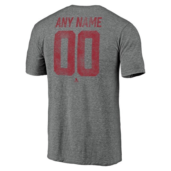 Montreal Canadiens Fanatics Branded Heritage Any Name & Number Tri-Blend T-Shirt - Heathered Gray
