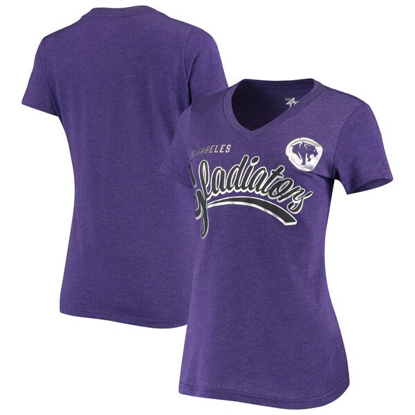 Los Angeles Gladiators G-III 4Her by Carl Banks Women's Team Script V-Neck T-Shirt - Purple