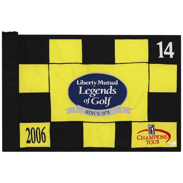 PGA TOUR Fanatics Authentic Event-Used #14 Yellow and Black Pin Flag from The Legends of Golf Tournament on April 17th to 23rd, 2006