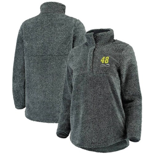 Jimmie Johnson Concepts Sport Women's Trifecta Sherpa Quarter-Zip Pullover Jacket - Charcoal